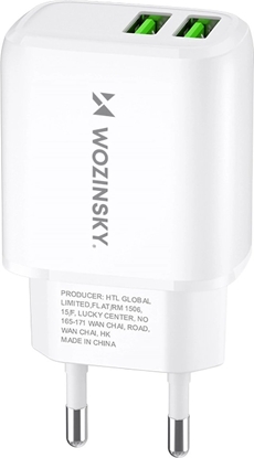 Picture of adowarka Wozinsky adowarka sieciowa Wozinsky CUWCW 2,4A 2 x USB-A - biaa