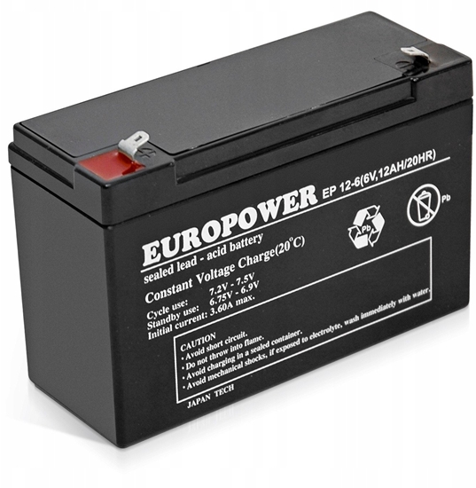 Picture of Akumulator EP12-6 EUROPOWER 6V 12AH