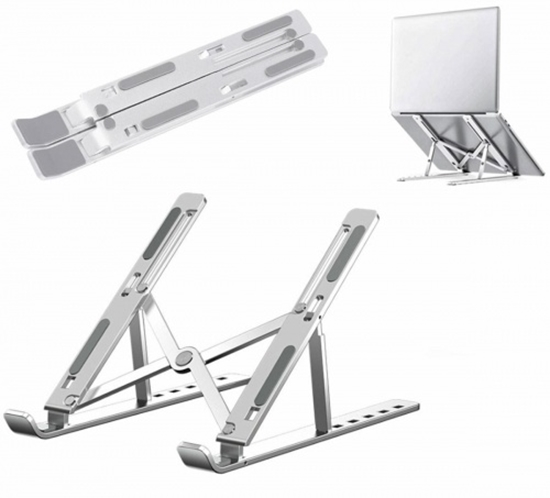 Picture of Alumīnija saliekamais klēpjdatora statīvs ar 6 augstuma regulācijas līmeņiem un futrāli