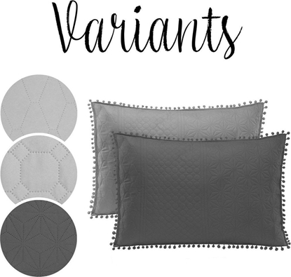 Изображение AmeliaHome AmeliaHome Poszewki dekoracyjne pikowane MEADORE 50x70*2 szare