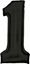 Изображение AMSCAN Balon foliowy cyfra 1 satynowa czarna 86cm N34 spakowany 9917303