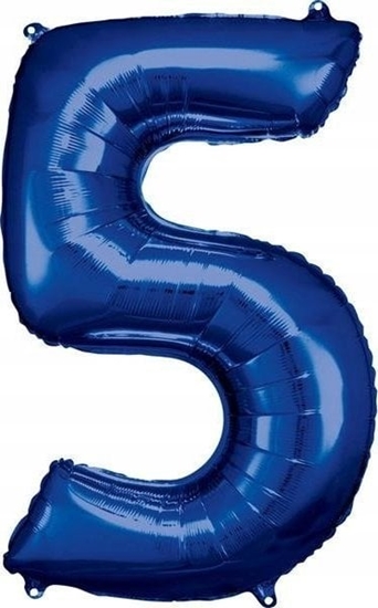 Изображение AMSCAN Balon foliowy dua cyfra 5 niebieski 57x86cm 9907284