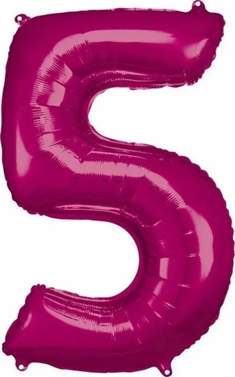 Изображение AMSCAN Balon foliowy dua cyfra 5 róowy 57x86cm 9907285