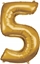 Изображение AMSCAN Balon foliowy dua cyfra 5 zota 57x86cm spakowany 9906270