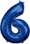 Изображение AMSCAN Balon foliowy dua cyfra 6 niebieski 60x86cm 9907286