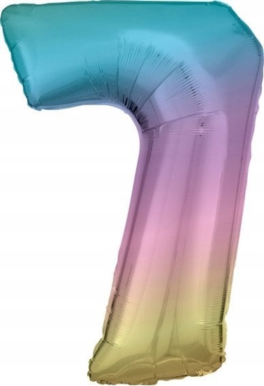 Изображение AMSCAN Balon foliowy dua cyfra 7 Tcza Pastel 57x86cm N34 spakowany 9909705