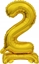 Изображение AMSCAN Balon foliowy mini cyfra 2 ze stopk zoto 22x40cm 9910070