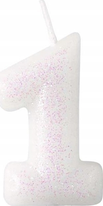 Изображение AMSCAN wieczka cyferka 1 m byszczca 9904376