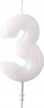 Изображение AMSCAN wieczka cyferka 3 m byszczca 9904378