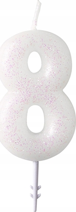 Изображение AMSCAN wieczka cyferka 8 m byszczca 9904383