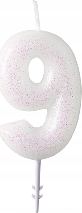 Изображение AMSCAN wieczka cyferka 9 m byszczca 9904384