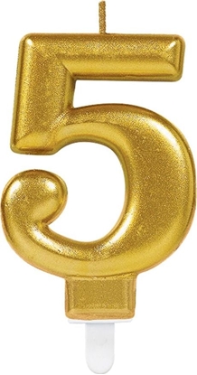 Picture of AMSCAN wieczka cyferka zota pi - 5 uniwersalny