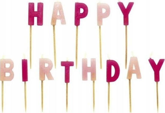 Изображение AMSCAN wieczki urodzinowe HAPPY BIRTHDAY róowe literki 551763