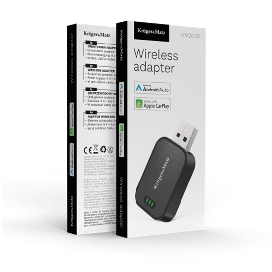 Изображение Android Auto un Apple CarPlay bezvadu USB adapteris automašīnas multimediju sistēmai