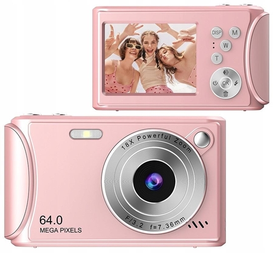 Изображение Aparat Cyfrowy Zdjcia 64MP Filmy 4K / 30fps 18x ZOOM AntiShake / XREC Q18 / Róowy