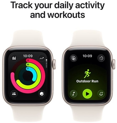 Picture of Apple Watch SE 3 GPS 44mm Starlight Aluminium Case with Starlight Sport Band - M/L | Apple