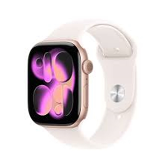 Picture of APPLE WATCH SERIES 11 GPS 46MM ROSE GOLD ALUMINIUM CASE WITH LIGHT BLUSH SPORT BAND M/L MEV74WF