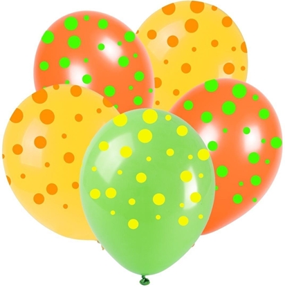 Attēls no Arpex Balony neonowe kropki 28cm 5szt