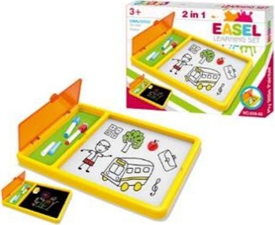 Изображение Askato Tablica dwustronna z pojemnikiem na przybory w pudeku