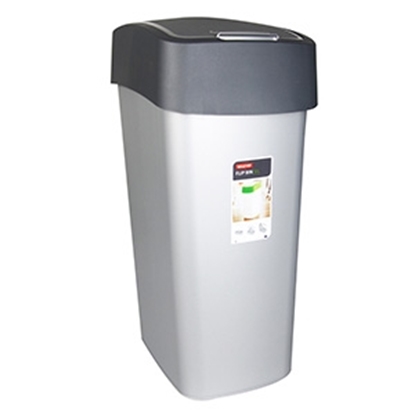 Picture of Atkritumu tvertne Curver Flip Bin 45L metālisks