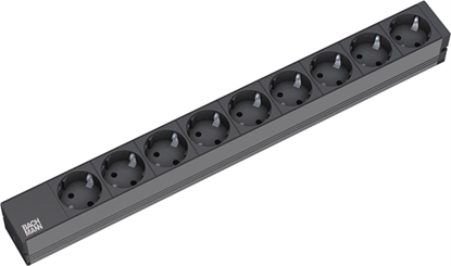 Picture of Bachmann 19" socket strip 9-way, without switch, black