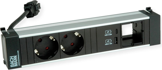 Picture of Bachmann POWER FRAME M 2xCEE7/3, 1xUSB A&C 22W 1xCM 0.2m GST18