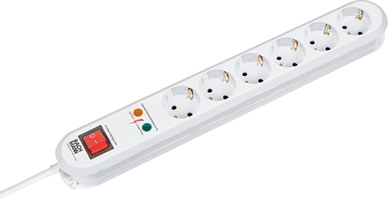 Изображение Bachmann SMART stekkerdoos 6x geaard contact, schakelaar, overspanningsbeveiliging, white, 1.5 m