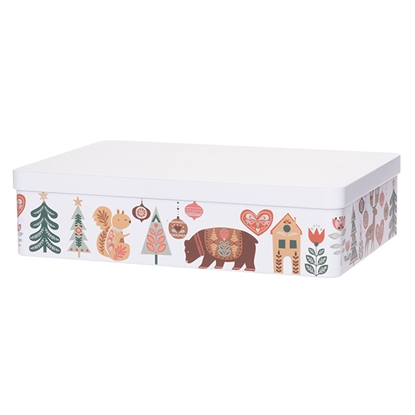 Attēls no Bakalejas trauks Winteria Folk metāla, balts 24x16.5x6cm