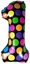 Picture of Balon foliowy cyferka 1 w kropki