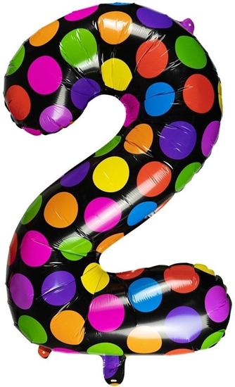 Picture of Balon foliowy cyferka 2 w kropki