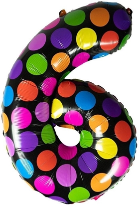 Attēls no Balon foliowy cyferka 6 w kropki