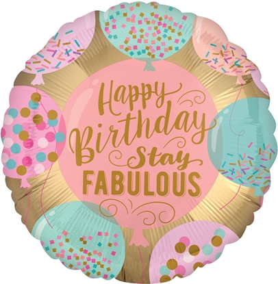 Изображение Balon foliowy Happy Birthday Stay Fabulous 46cm