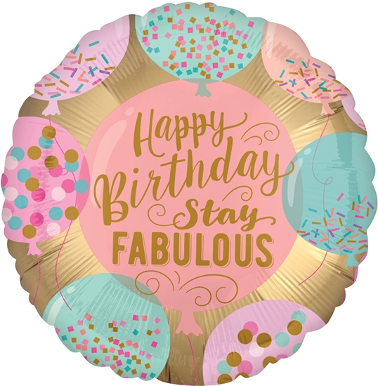Изображение Balon foliowy Happy Birthday Stay Fabulous 46cm