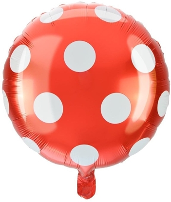 Picture of Balon foliowy kropki czerwony