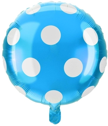 Picture of Balon foliowy kropki niebieski