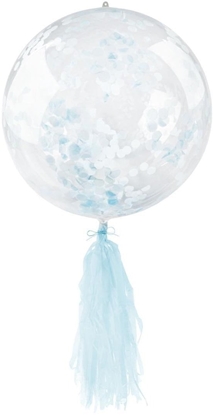 Picture of Balon PVC z konfetti i frdzlami niebieski