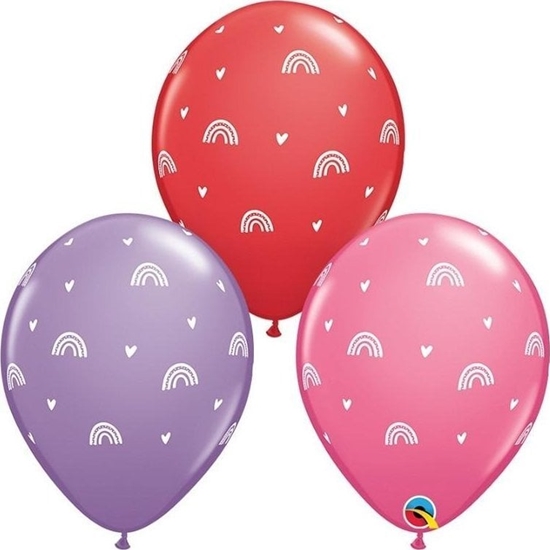 Изображение Balon z nadrukiem Boho Rainbows&Hearts 28cm 25szt