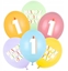 Attēls no Balony 1 mix 30cm 6szt