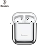 Picture of Baseus Apple Metallic Shining Ultra-thin Silicone Protector Case with Hook for Airpods 1 / 2 Silver