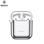 Picture of Baseus Apple Metallic Shining Ultra-thin Silicone Protector Case with Hook for Airpods 1 / 2 Silver
