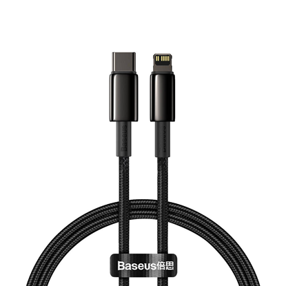 Attēls no Baseus Universal Tungsten Gold Fast Charge Cable USB-C to Lightning 20W 1m Black