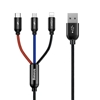 Picture of Baseus Baseus Three Primary Colors 3in1 USB-A - micro USB / Lightning / USB-C 3.5A cable 0.3 m - black