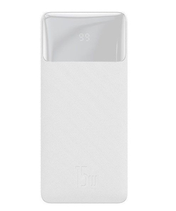 Изображение Baseus Bipow powerbank with display 10000mAh 15W white (Overseas Edition) + USB-A - Micro USB 0.25m White
