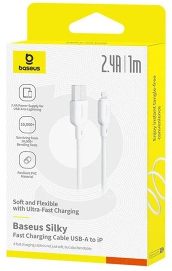 Picture of Baseus Silky Series Ladekabel USB auf iP 2.4A 2m Weiß