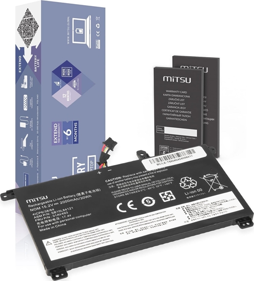 Picture of Bateria 01AV493 do Lenovo ThinkPad T570 T580 P51S 2000 mAh (30 Wh) 15.2V