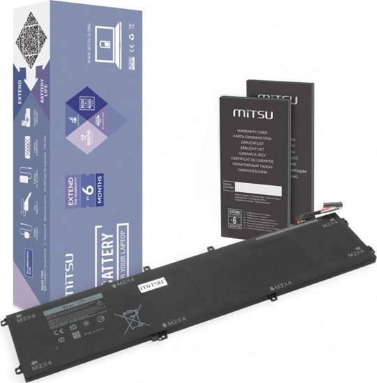 Изображение Bateria Mitsu Bateria do Dell XPS 15 9550 - 6GTPY 8500 mAh (97 Wh) 11.4 Volt