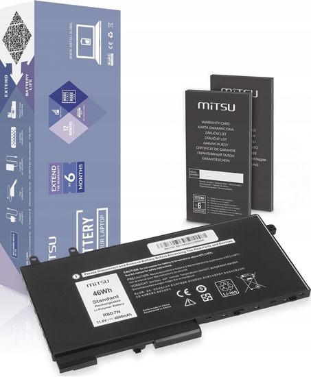 Изображение Bateria R8D7N do Dell Latitude 5410 5411 5500 Precision 3541 3550 - 11.4V 4000 mAh (46 Wh) 11.4V