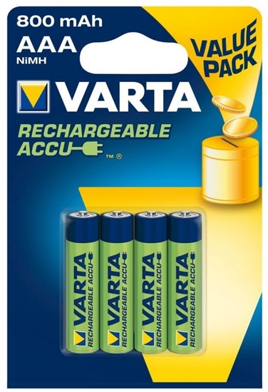 Изображение Baterie akumulatorowe Varta 800 mAh 1,2V (4 Sztuk)
