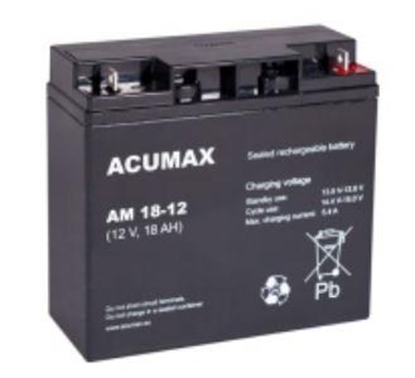 Attēls no BATTERY 12V 18AH VRLA/AM18-12 ACUMAX EMU