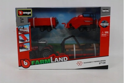 Attēls no Bburago Tractor Gift Set Massey Ferguson 8740S BBURAGO